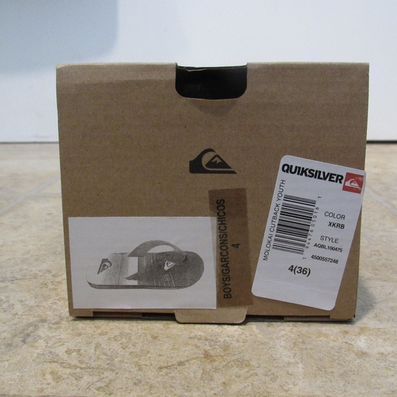 FIRM PRICE!Quicksilver Youth, Cutback, Unisex, GUC With Box, Colorful Flip Flops - Picture 2 of 11